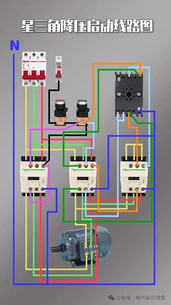 大澤動力柴油發(fā)電機接線星三角降壓啟動線路圖